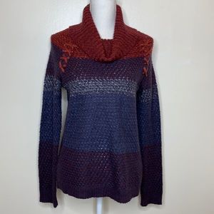 SIGNATURE STUDIO Cowl Neck Raglan Sleeve Crisscross Lace Detail Sweater Small